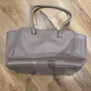 Kate Spade Gray/Taupe with Sparkle Leather Bag